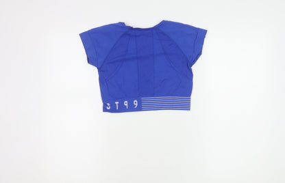 H&M Women's Blue Cropped Sport Top Size 12