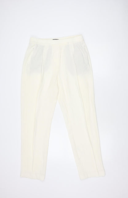 Womens UK Size 12 Marks and Spencer Regular Fit  Ivory Trousers