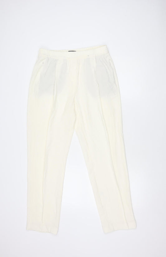 Womens UK Size 12 Marks and Spencer Regular Fit  Ivory Trousers