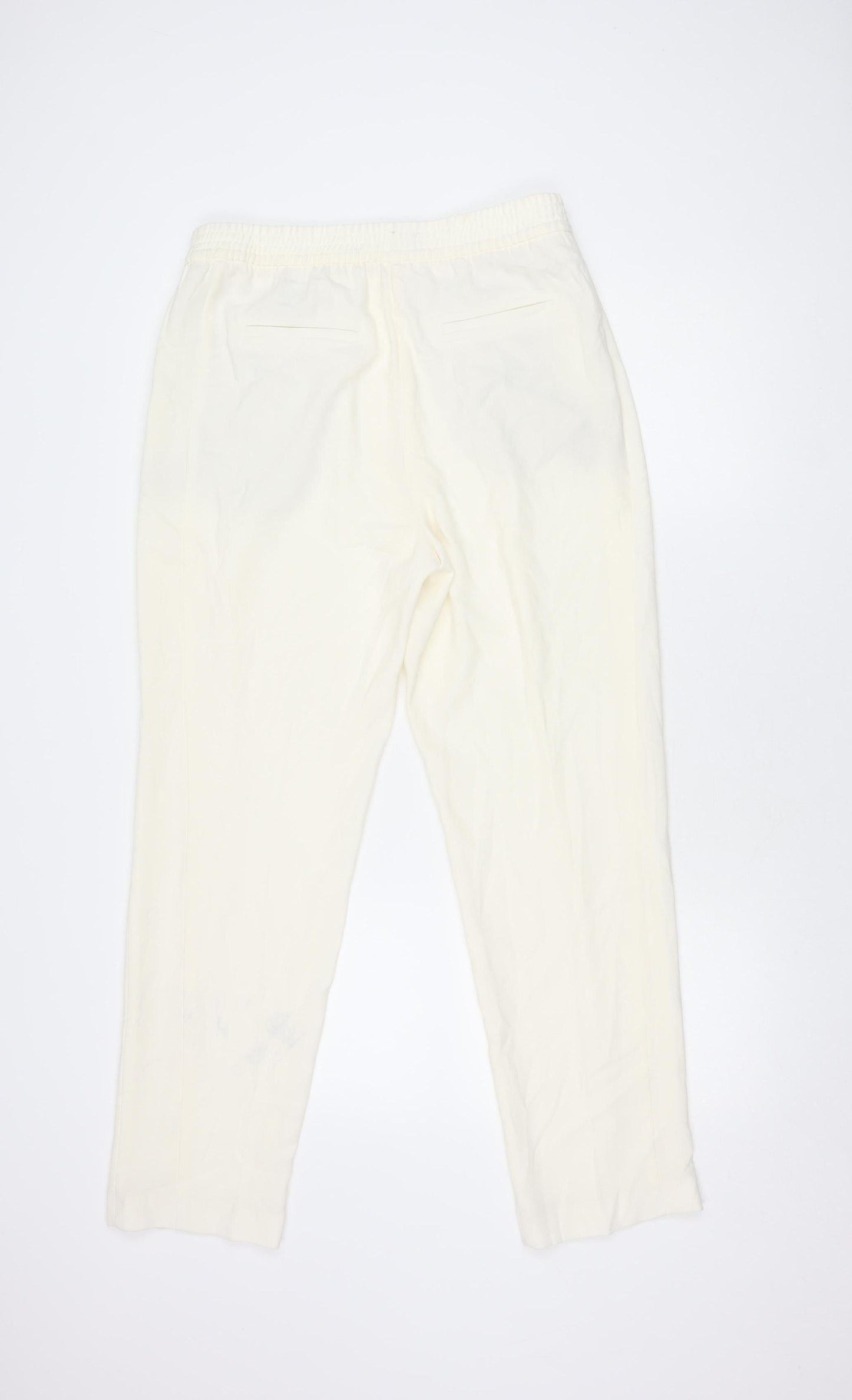 Womens UK Size 12 Marks and Spencer Regular Fit  Ivory Trousers