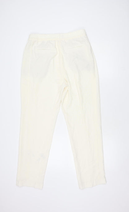 Womens UK Size 12 Marks and Spencer Regular Fit  Ivory Trousers