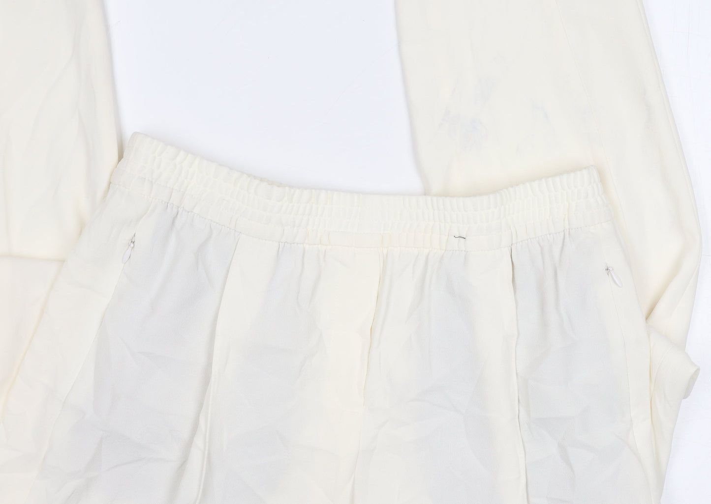 Womens UK Size 12 Marks and Spencer Regular Fit  Ivory Trousers