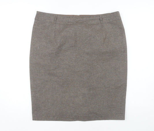 Marks and Spencer Women's Brown Pencil Skirt, Size 16