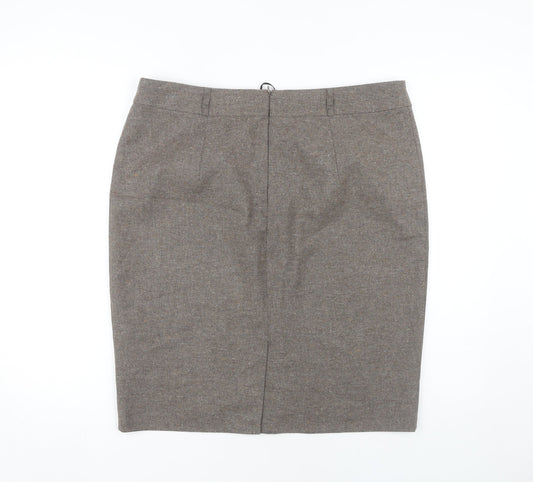 Marks and Spencer Women's Brown Pencil Skirt, Size 16