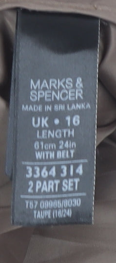 Marks and Spencer Women's Brown Pencil Skirt, Size 16