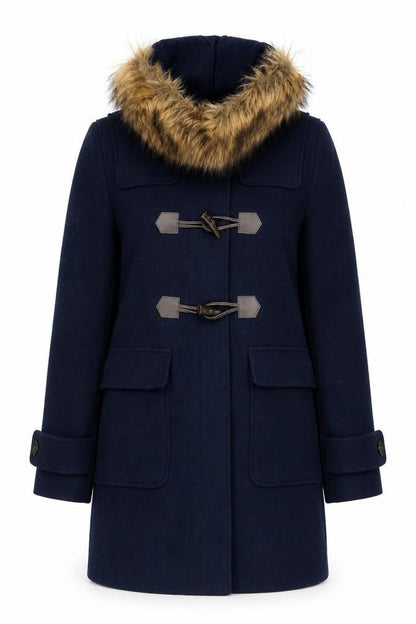 Marks & Spencer Women's Blue Duffle Coat Size 8