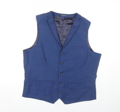 Mens UK Size 42 Sawyers & Hendricks Regular Blue Suit Waistcoat