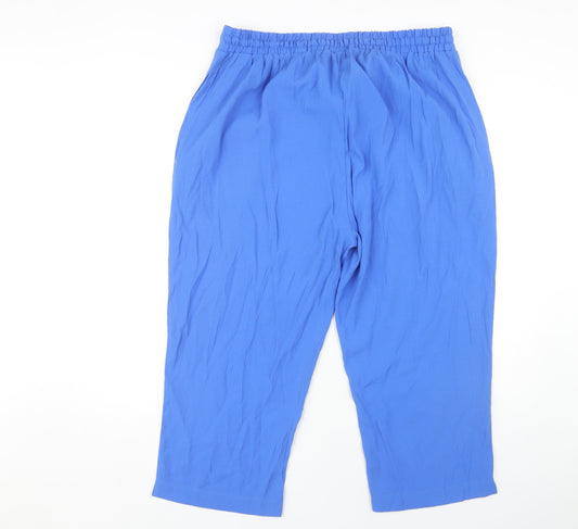 Damart Women's Blue Elastic Waist Trousers UK 22