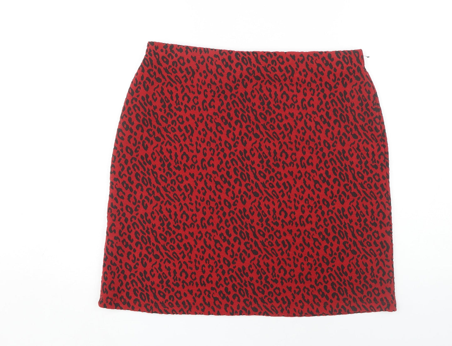 Marks and Spencer Women's Red Animal Print Pencil Skirt Size 14
