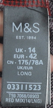 Marks and Spencer Women's Red Animal Print Pencil Skirt Size 14