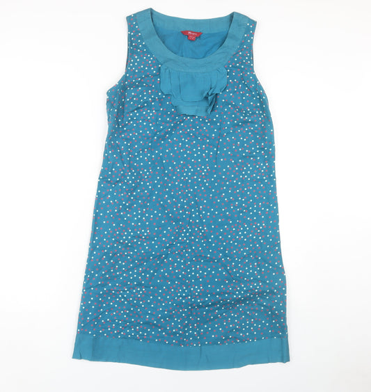 Monsoon Blue Polka Dot Women's Size 12 Shift Dress
