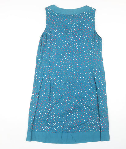 Monsoon Blue Polka Dot Women's Size 12 Shift Dress
