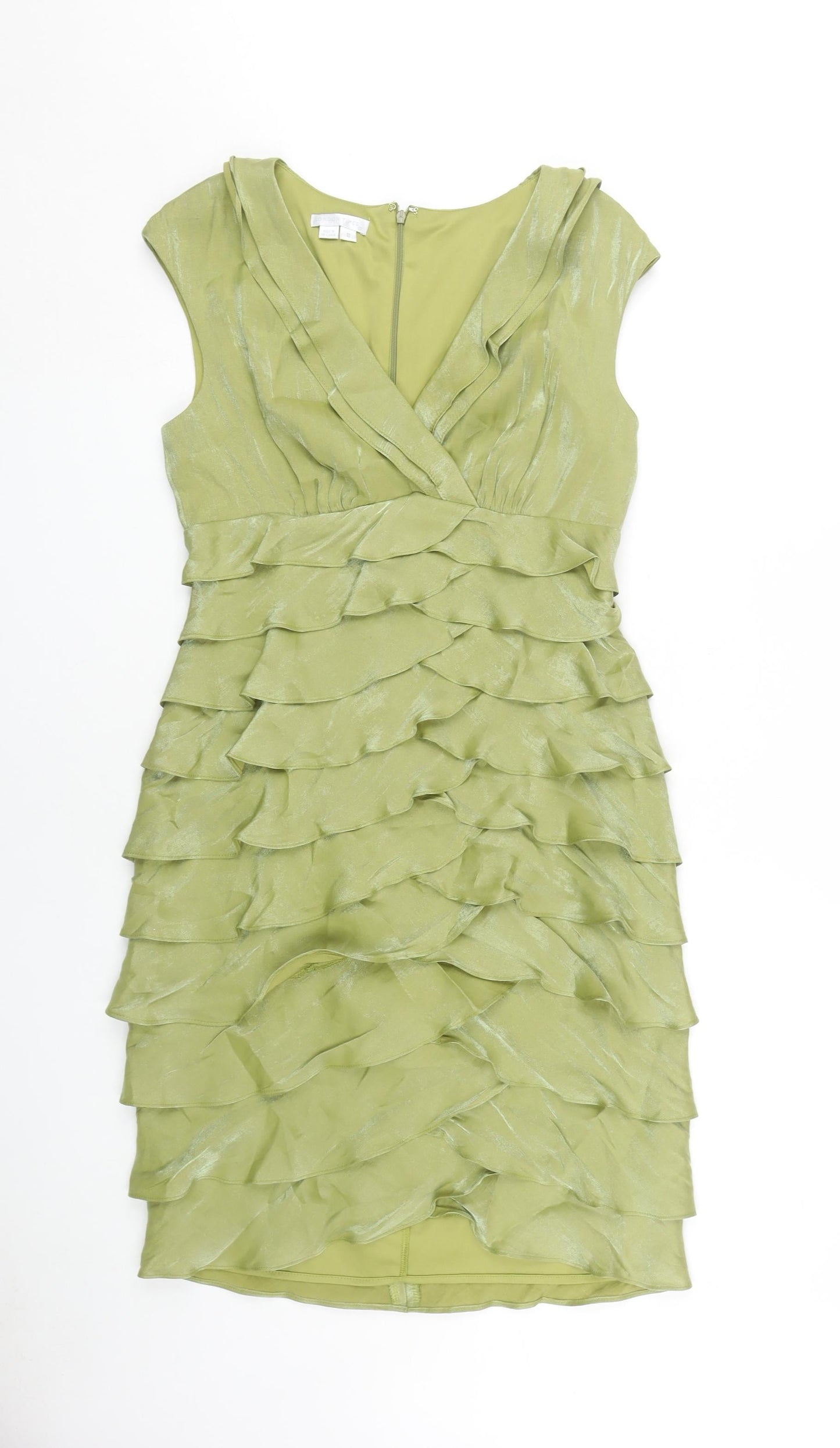 London Times Green Sheath Party Dress, Size 8