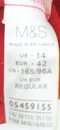 Marks and Spencer Women's Pink Sheath Dress, Size 14