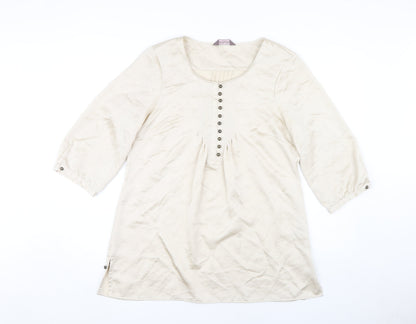 Womens UK Size 12 Marks and Spencer Beige Tunic Blouse