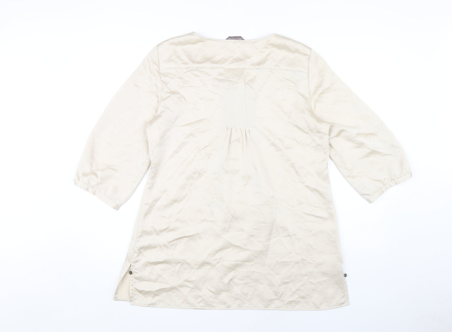 Womens UK Size 12 Marks and Spencer Beige Tunic Blouse
