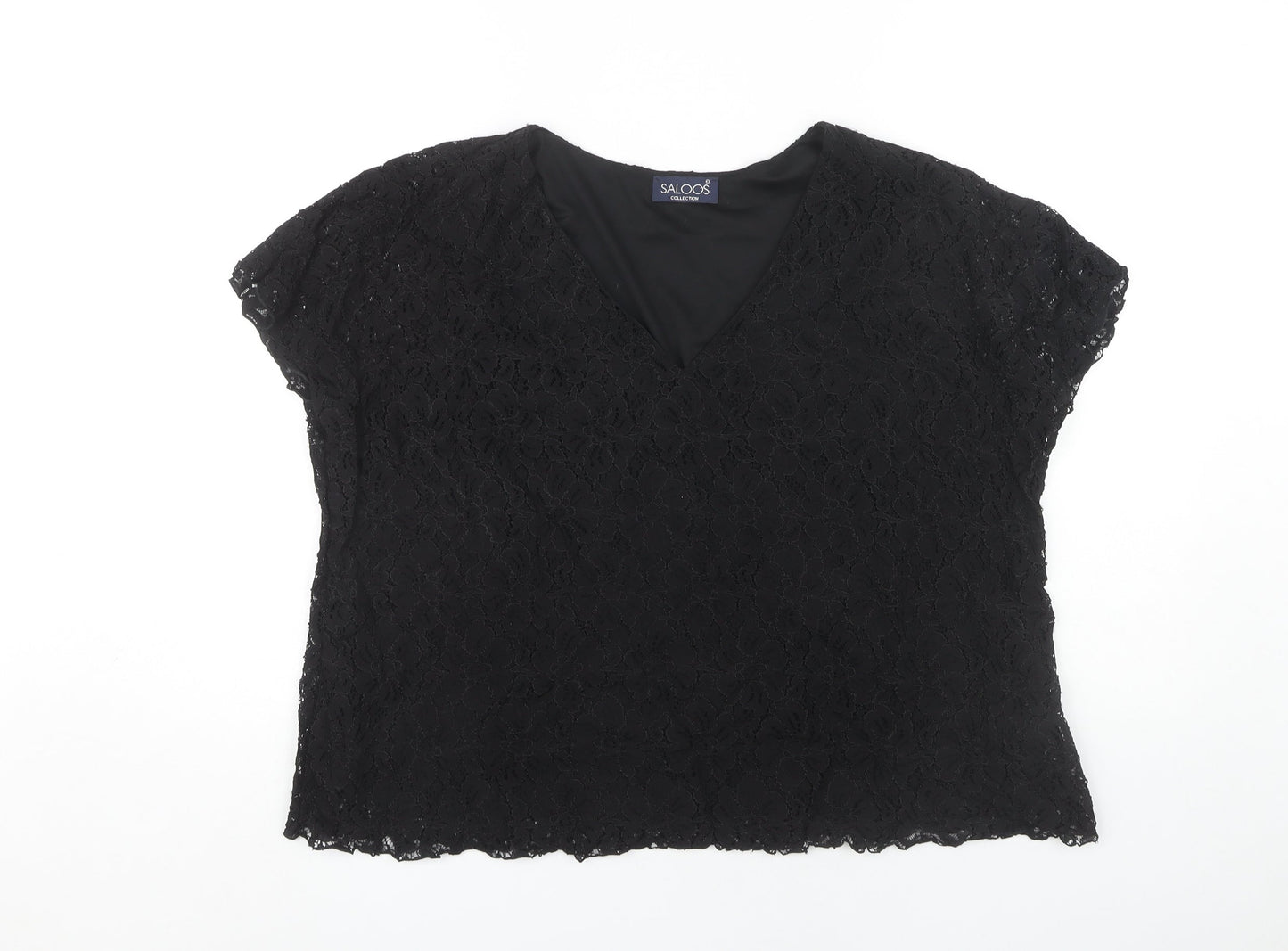 Womens UK Size 2XL Saloos Black Basic Blouse