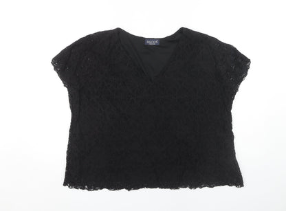 Womens UK Size 2XL Saloos Black Basic Blouse
