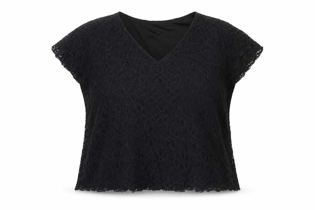 Womens UK Size 2XL Saloos Black Basic Blouse