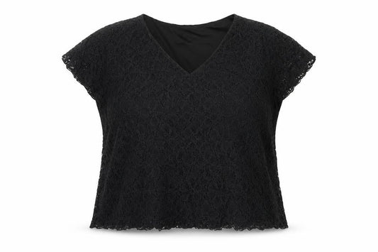 Womens UK Size 2XL Saloos Black Basic Blouse