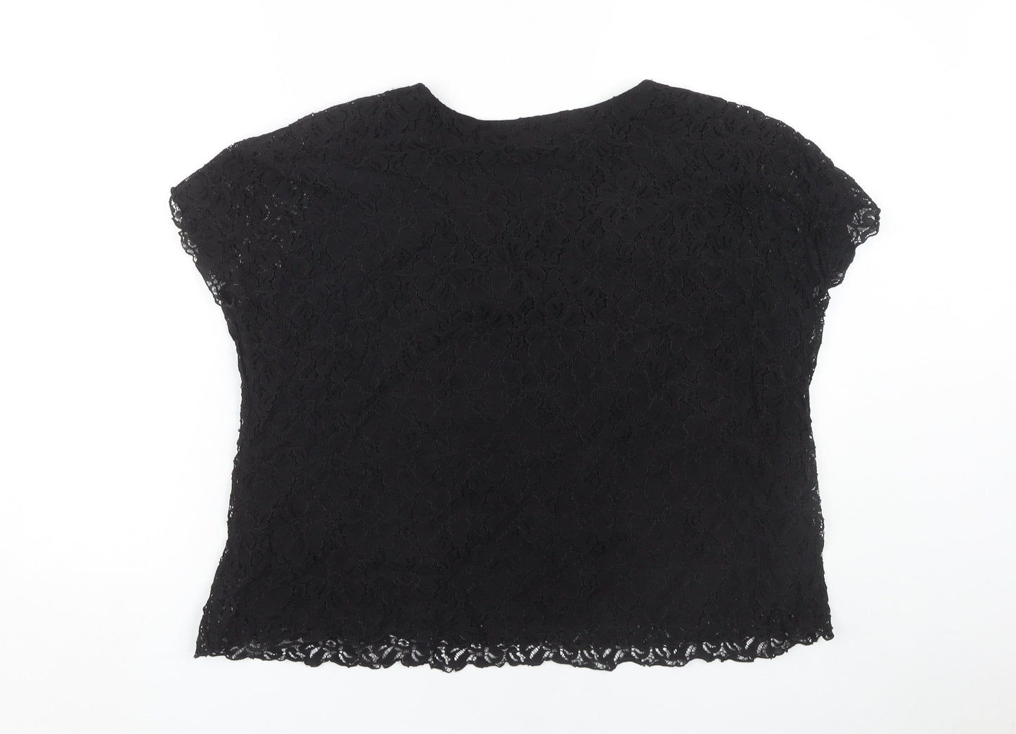 Womens UK Size 2XL Saloos Black Basic Blouse