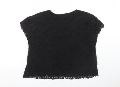 Womens UK Size 2XL Saloos Black Basic Blouse