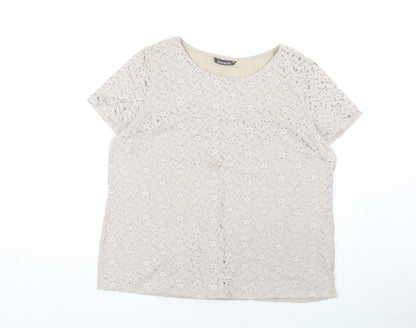 Womens UK Size 18 Bonmarché Beige Basic Blouse