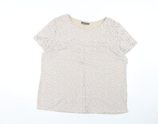 Womens UK Size 18 Bonmarché Beige Basic Blouse