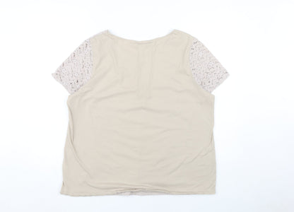 Womens UK Size 18 Bonmarché Beige Basic Blouse