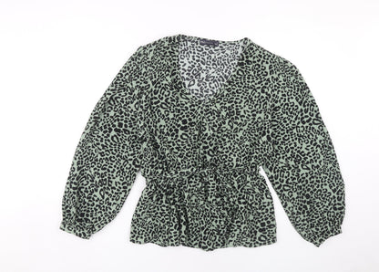 Womens UK Size 18 Marks and Spencer Green Tunic Blouse