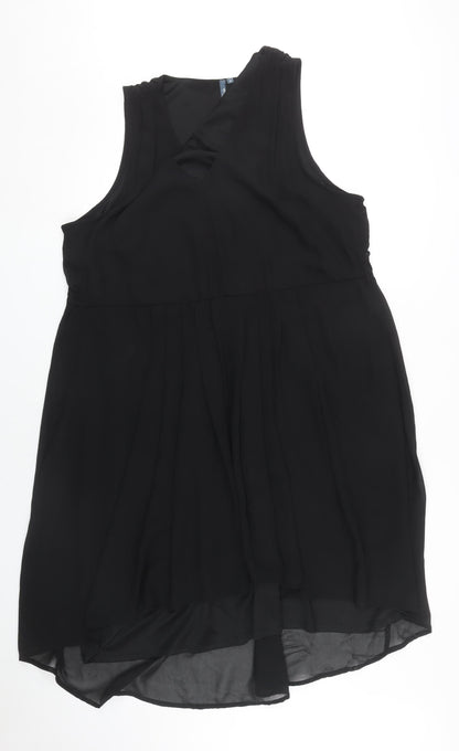 E-vie Women's Black Hi-Low Chiffon Dress Size 18