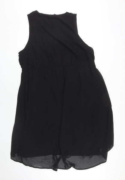 E-vie Women's Black Hi-Low Chiffon Dress Size 18