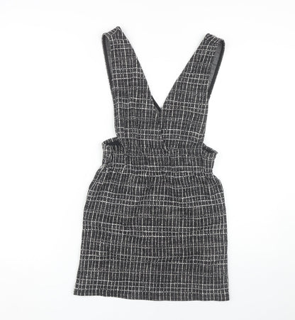 Pull & Bear Women's Black Check Pinafore Dress M