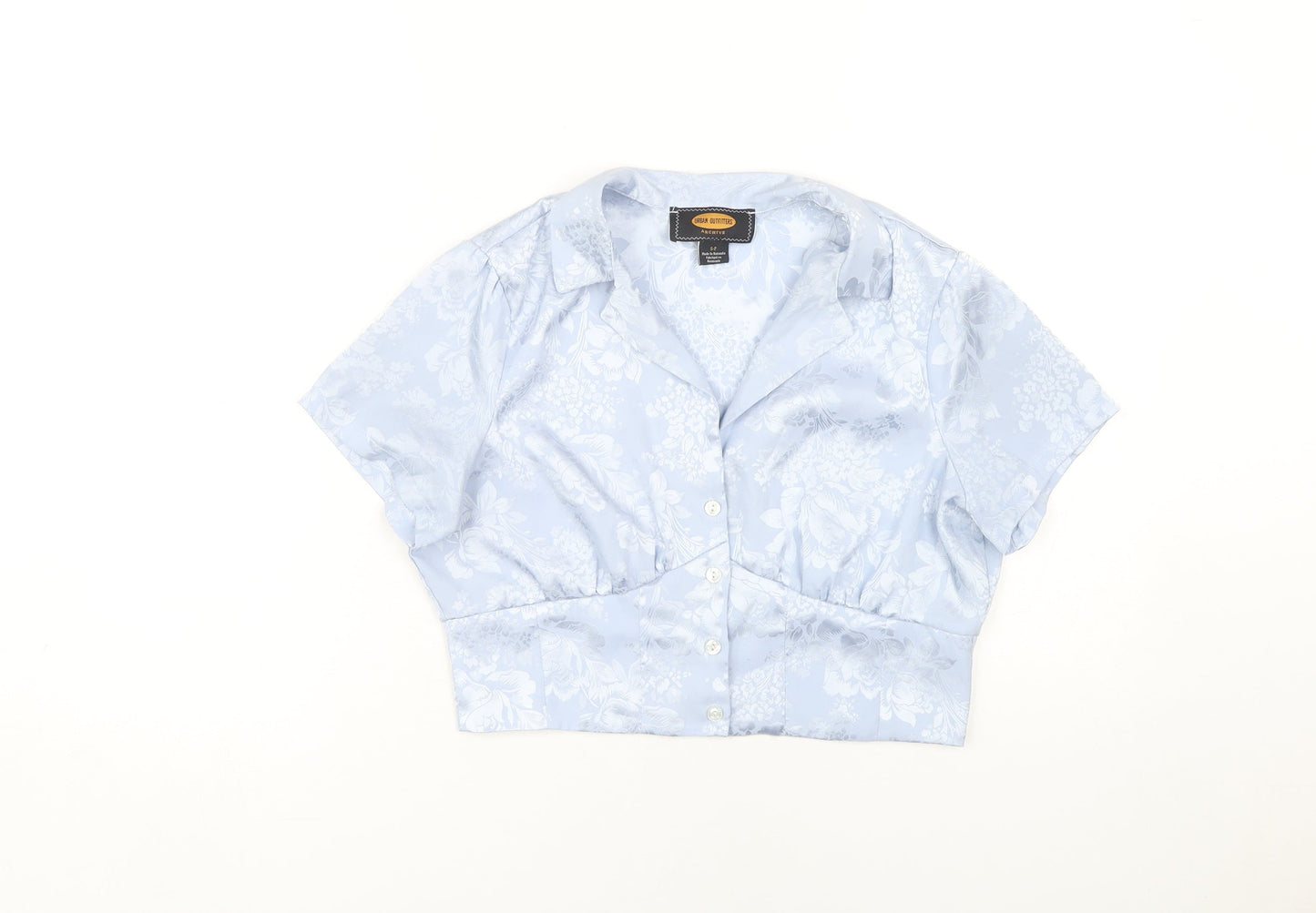 Womens UK Size S Urban Outfitters Blue Cropped Blouse