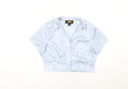 Womens UK Size S Urban Outfitters Blue Cropped Blouse