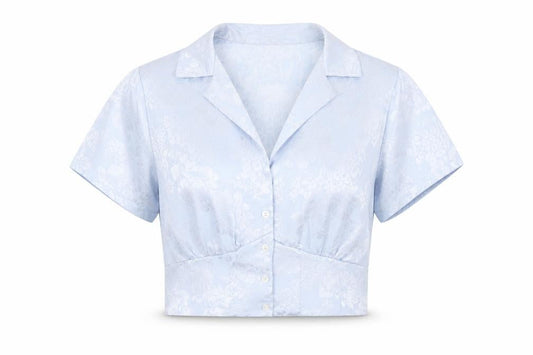 Womens UK Size S Urban Outfitters Blue Cropped Blouse