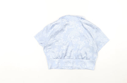 Womens UK Size S Urban Outfitters Blue Cropped Blouse
