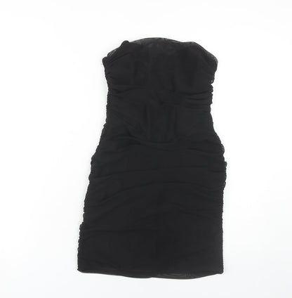 Bershka Women's Black Midi Bodycon Dress, Size M