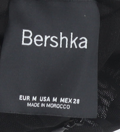 Bershka Women's Black Midi Bodycon Dress, Size M