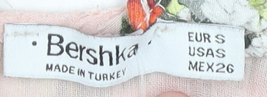 Bershka Women's Floral Pink Jumpsuit - Size S, Summer Casual