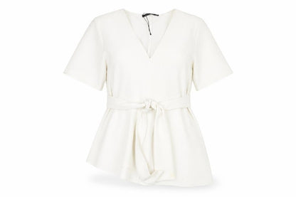 Womens UK Size M Zara White Wrap Blouse