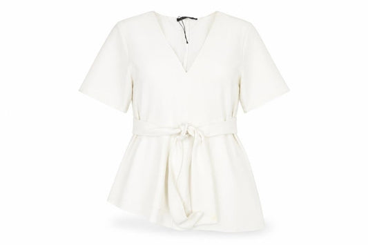 Womens UK Size M Zara White Wrap Blouse