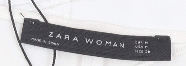 Womens UK Size M Zara White Wrap Blouse