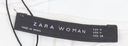 Womens UK Size M Zara White Wrap Blouse