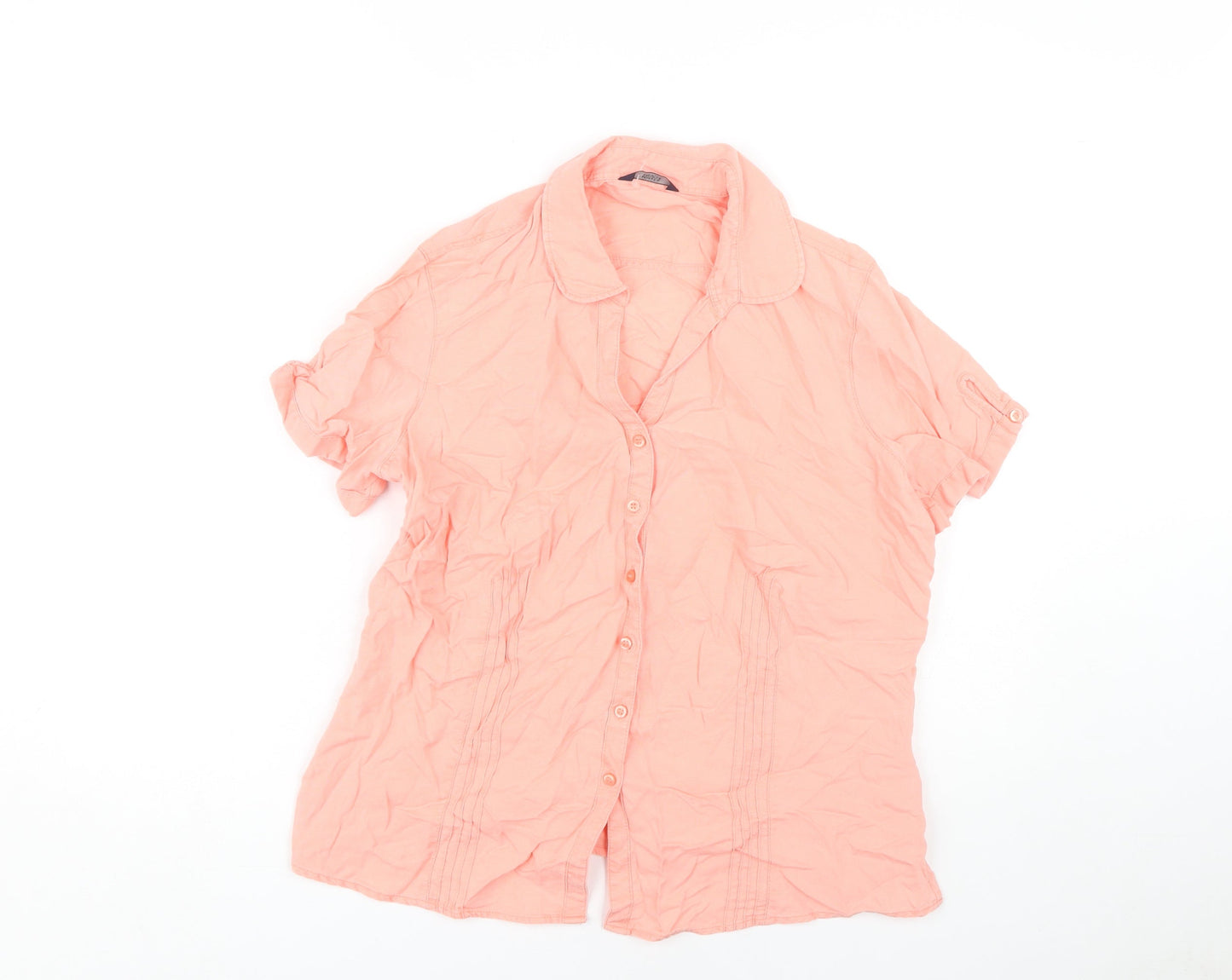 Womens UK Size 16 Marks and Spencer Pink Basic Button-Up