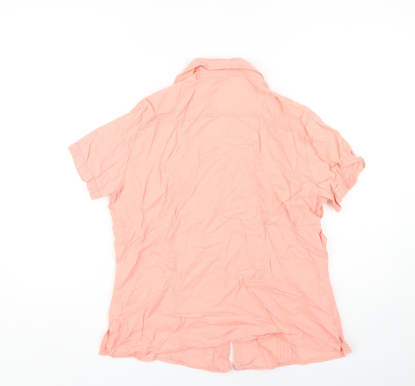 Womens UK Size 16 Marks and Spencer Pink Basic Button-Up