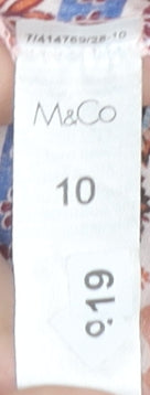 M&Co Women's Multicoloured Size 10 Kimono Blouse