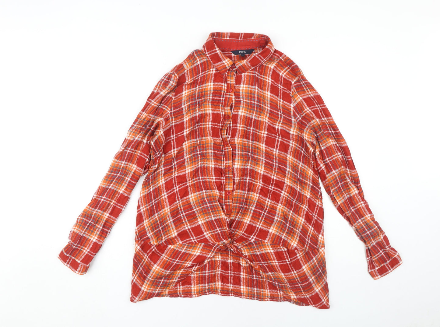 Womens UK Size 12 NEXT Red Basic Button-Up