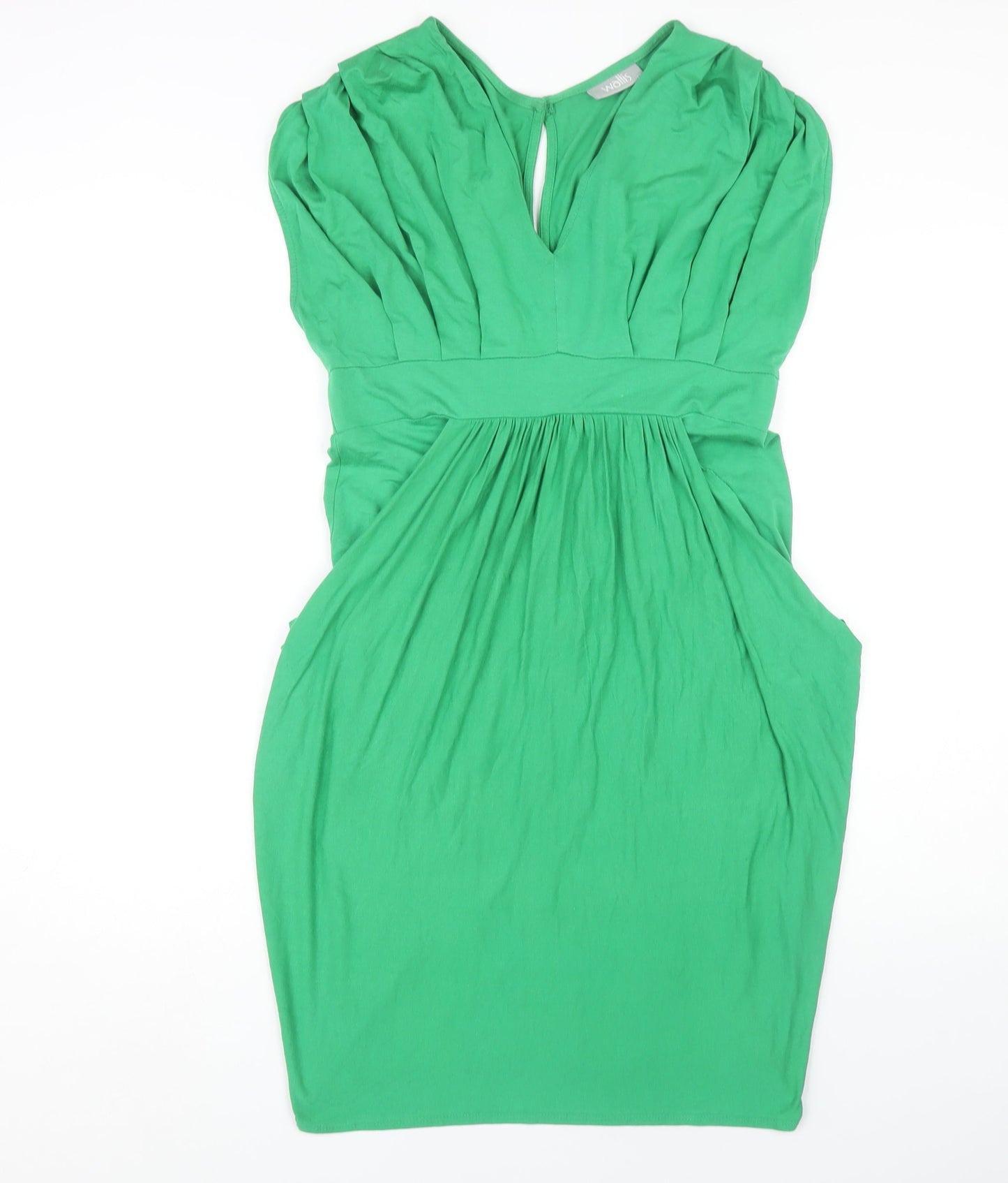 Wallis Women's Green Dress, Size 12, Elegant Zip Close