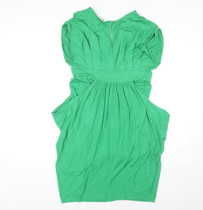Wallis Women's Green Dress, Size 12, Elegant Zip Close